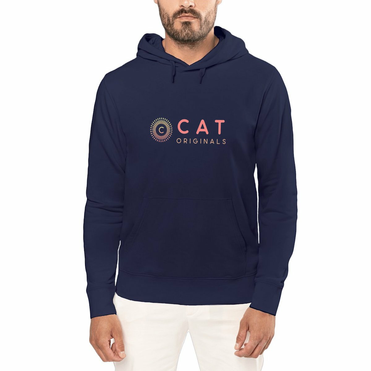 Sweat à capuche Unisexe CAT 85% coton biologique peigné, 15% polyester recyclé