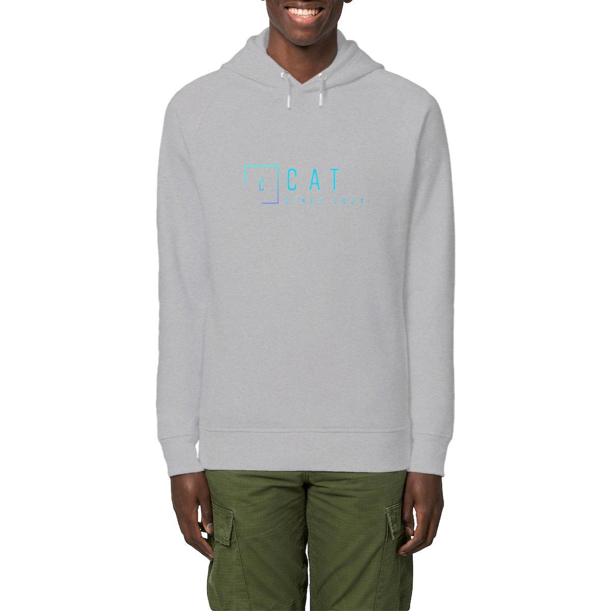 Sweat à capuche Unisexe CAT 85% coton biologique peigné, 15% polyester recyclé