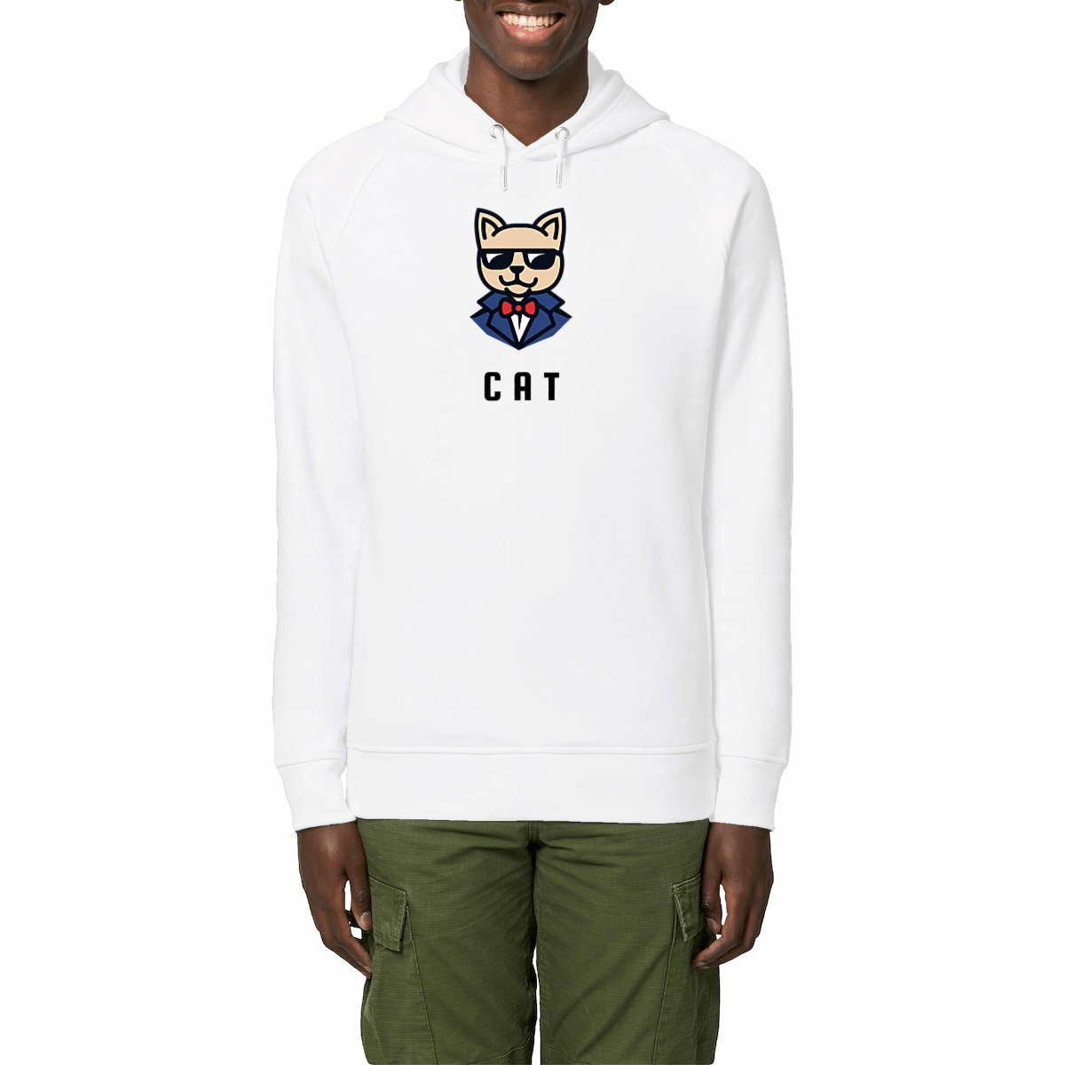 Sweat à capuche Unisexe CAT 85% coton biologique peigné, 15% polyester recyclé