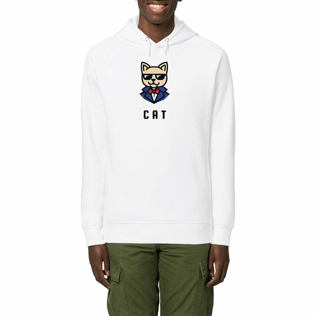 Sweat à capuche Unisexe CAT 85% coton biologique peigné, 15% polyester recyclé