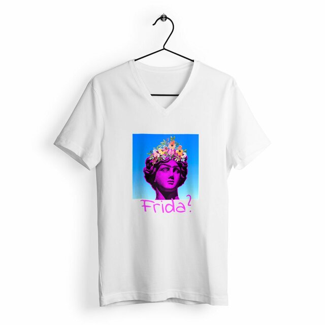 Image front T-shirt Femme Col V - Juste une Femme