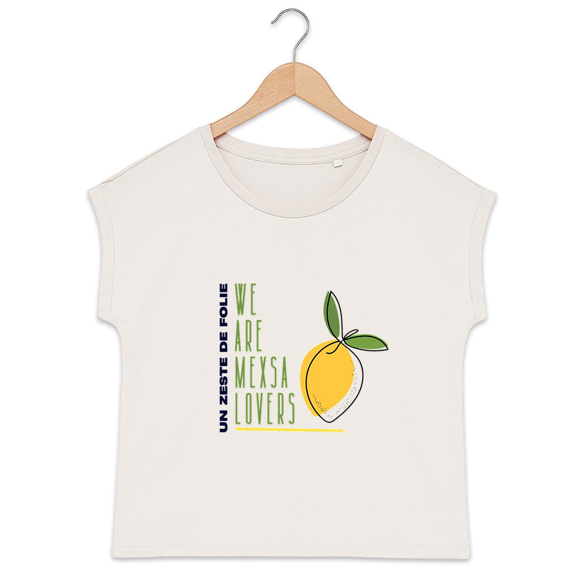 Image front T-shirt femme biologique manches à revers - Zeste