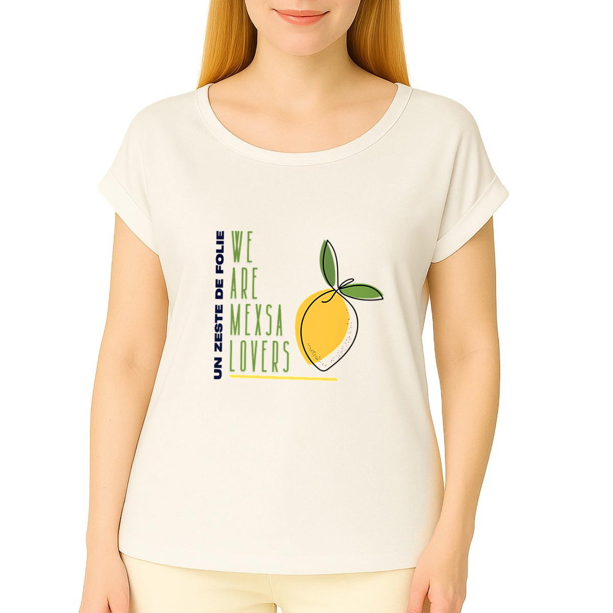 Image front T-shirt femme biologique manches à revers - Zeste