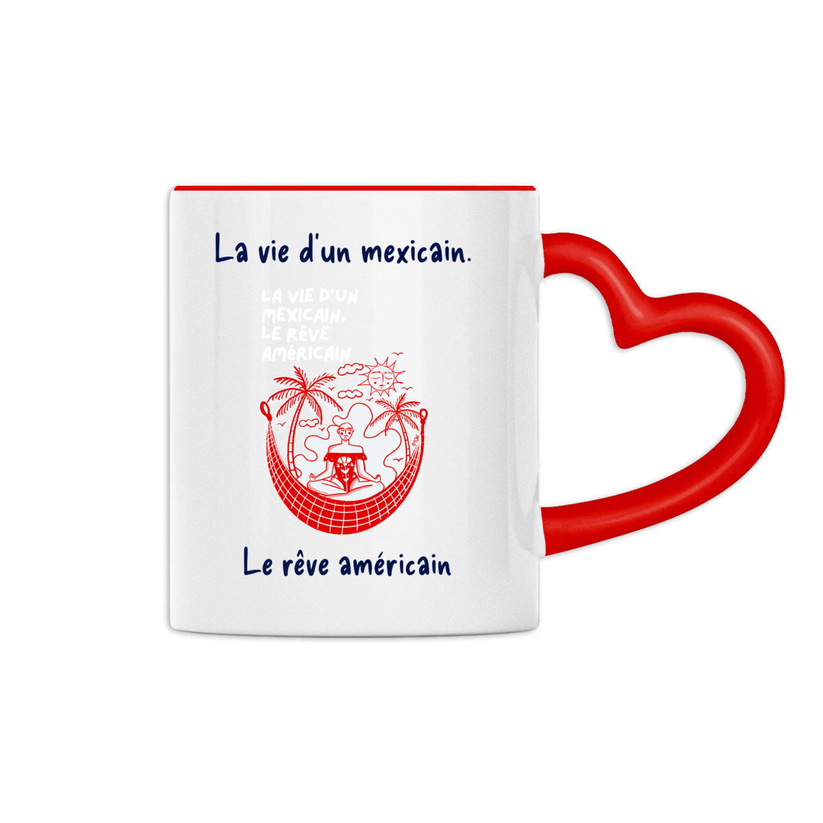 Image front Mug à anse en forme de coeur - Je te Kiffe