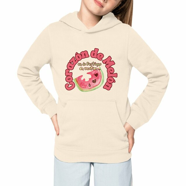 Image front Sweat à capuche Epais Enfant - 💓 melon ou pastèque