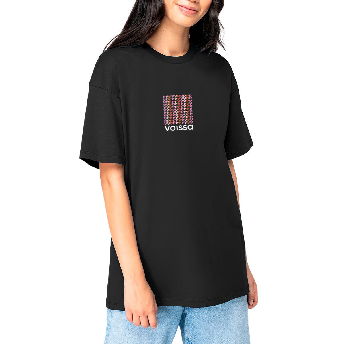 Tshirt noir motif Voissa