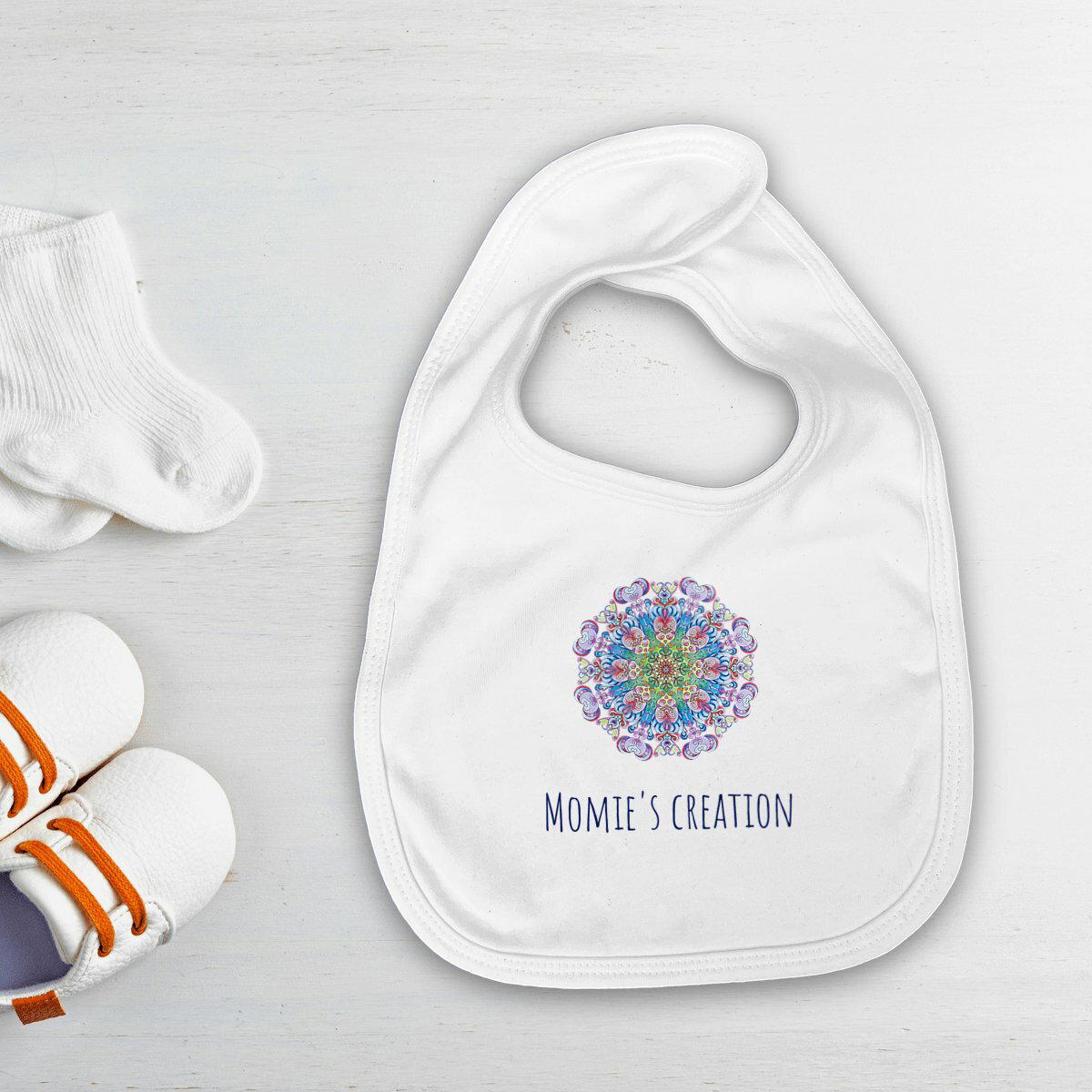 Image front "Momie's creation" baby bib