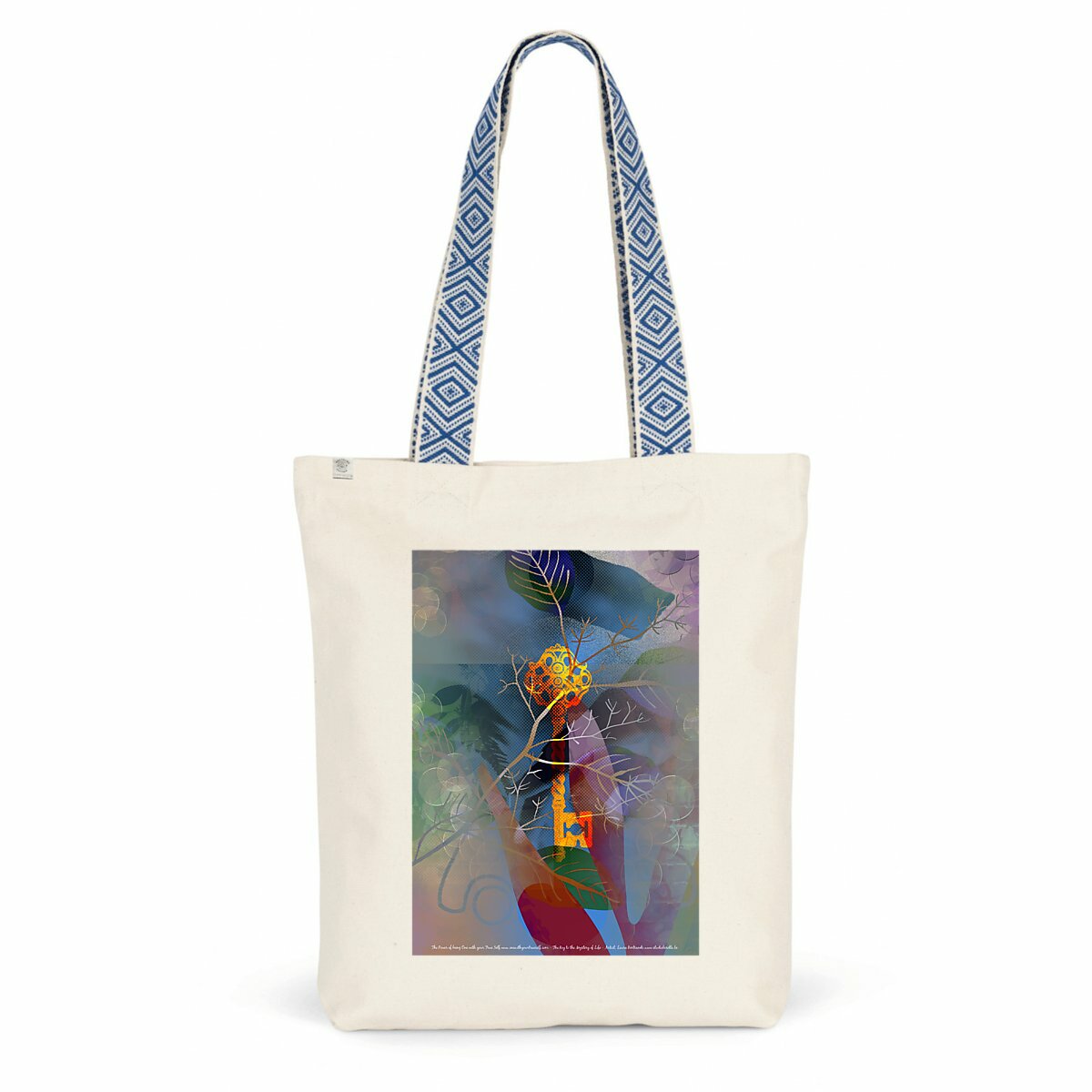 Image back The Key to the Mystery of Life Ethnic totebag