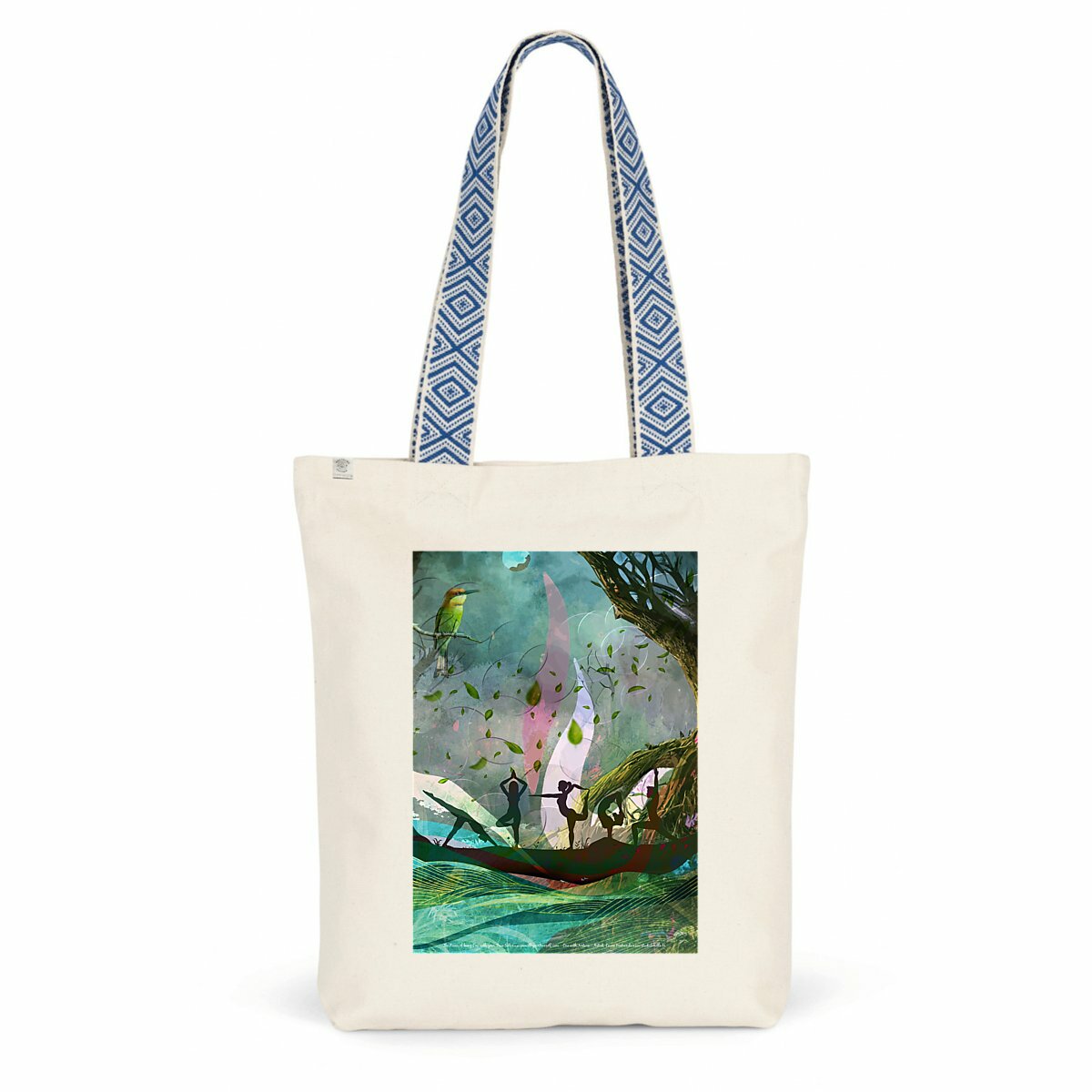 Image back One with nature, One with life Ethnic totebag