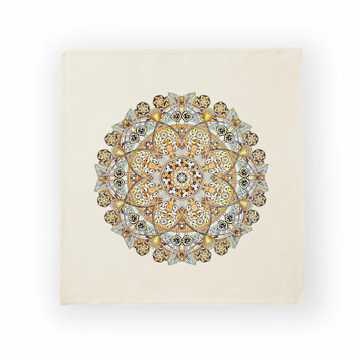 Image back Golden Mandala Cotton cushion cover
