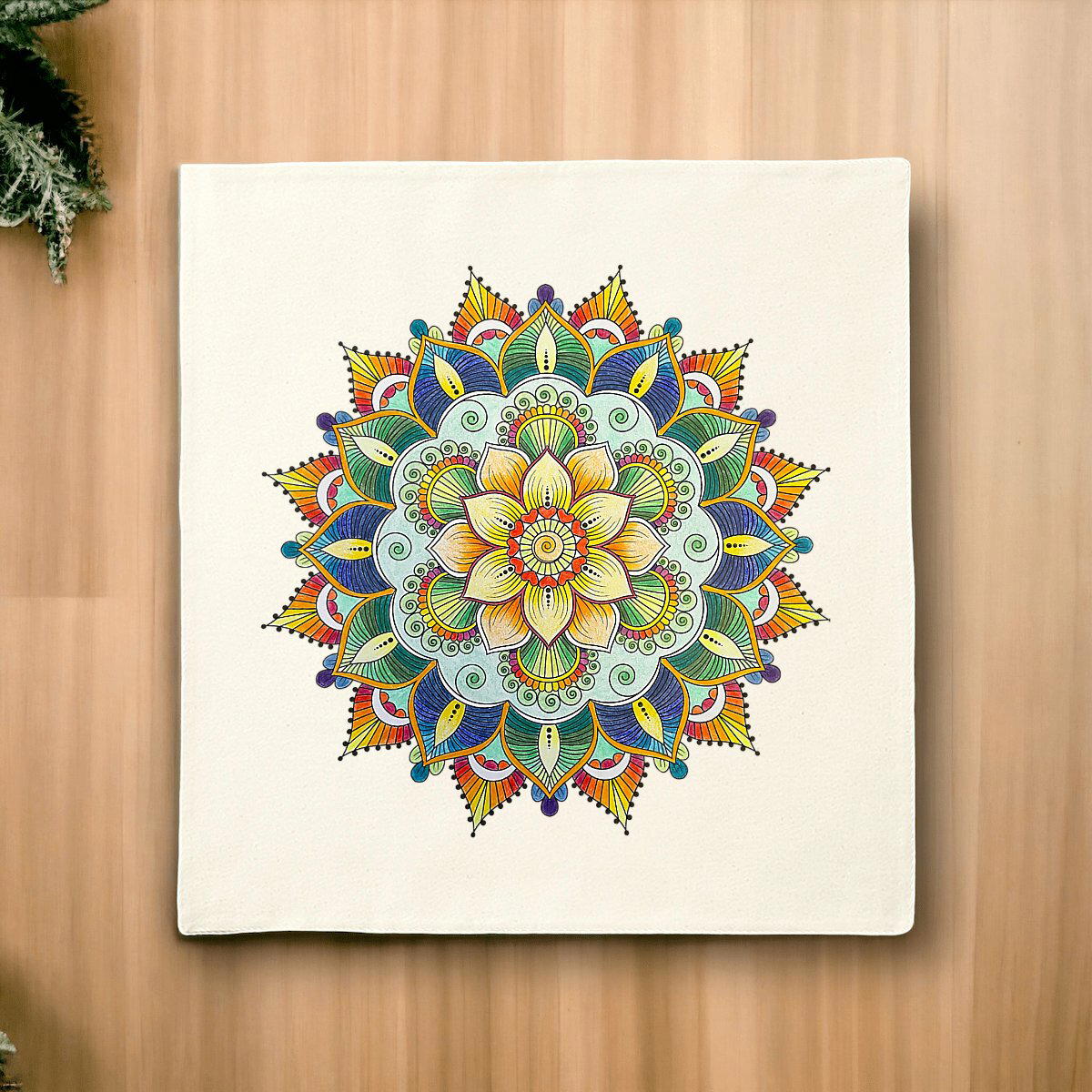 Image front Blooming heart Cotton cushion cover