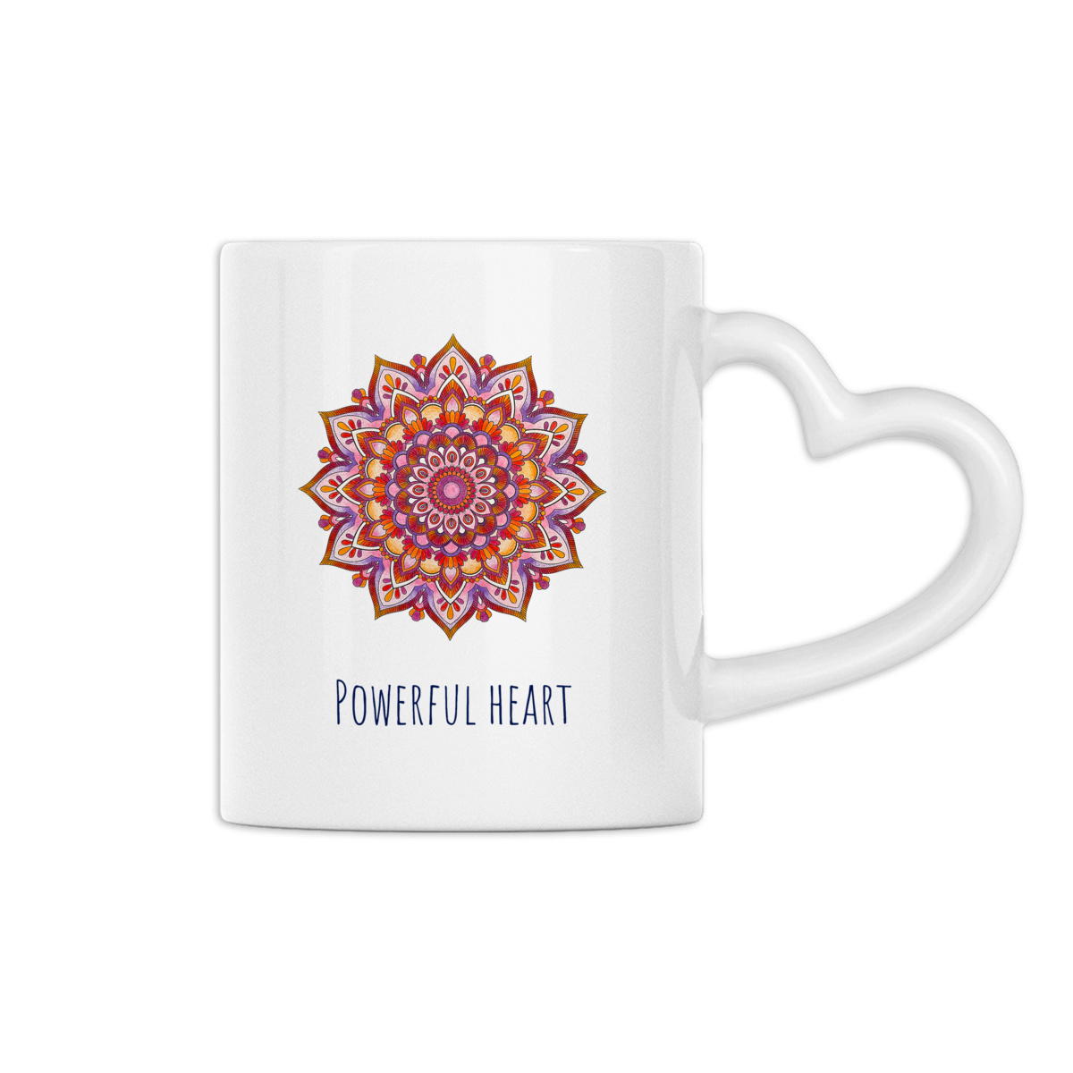 Image back Powerful Heart handle shaped Mug