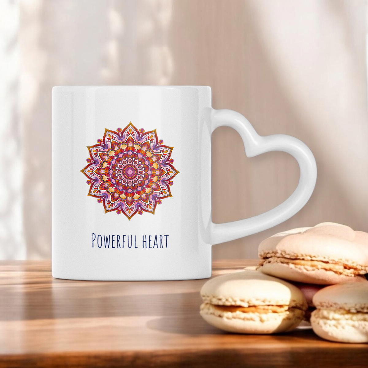 Image front Powerful Heart handle shaped Mug