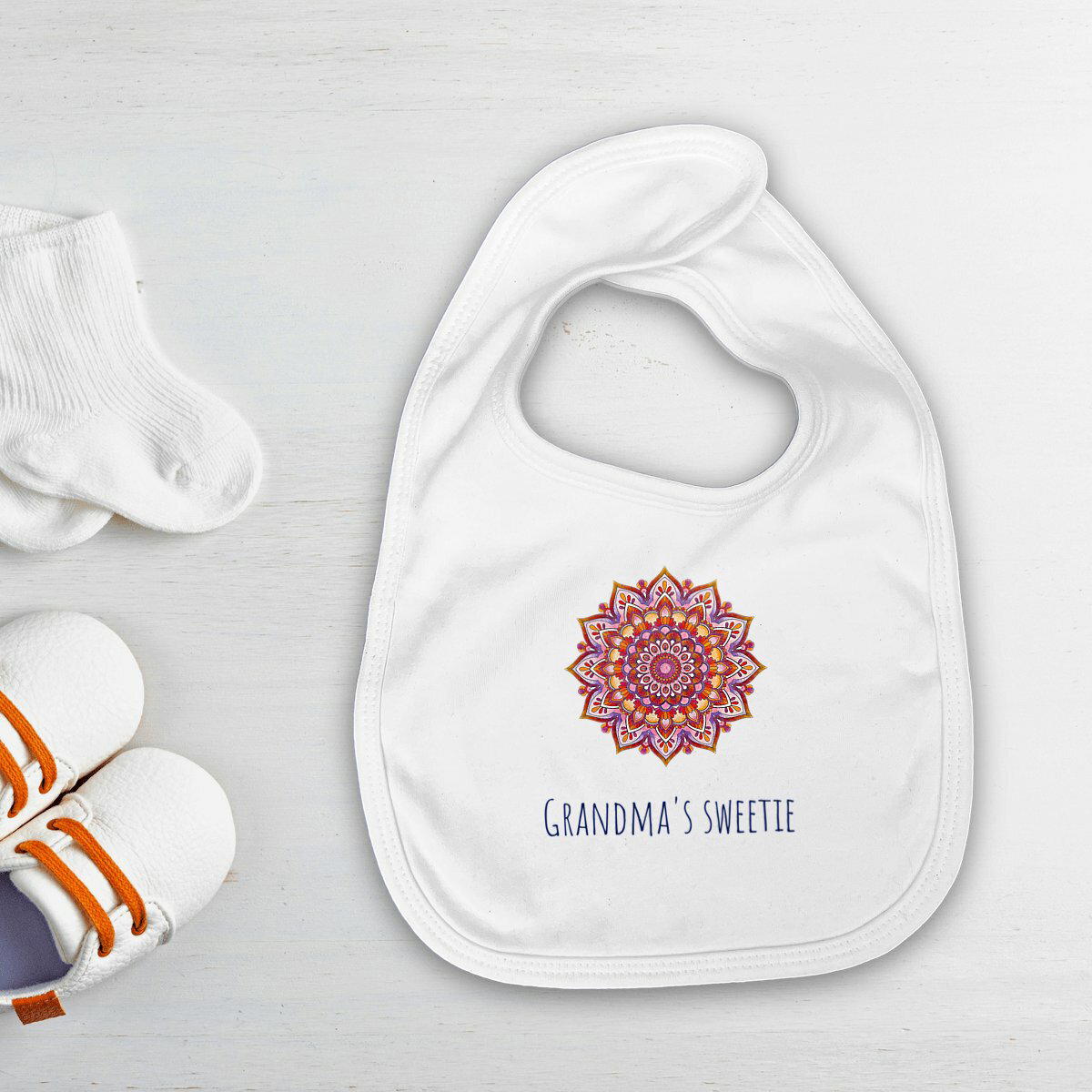 Image front "Grandma's sweetie" baby bib