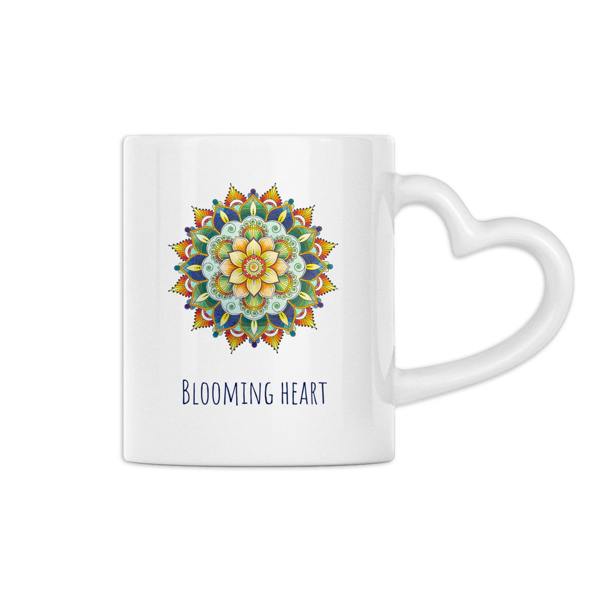 Image back Blooming Heart handle shaped Mug