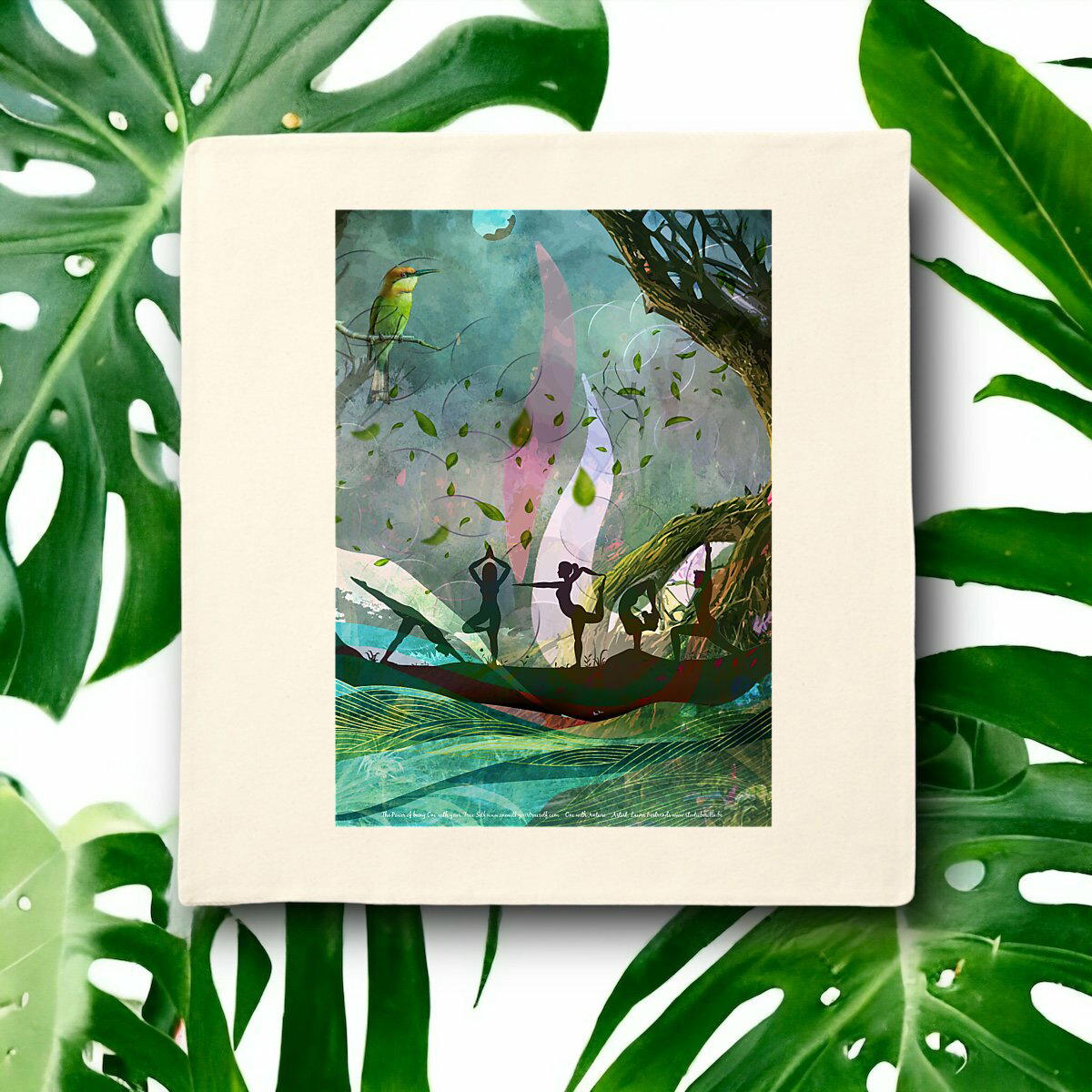 Image front One with nature, One with life Cotton cushion cover