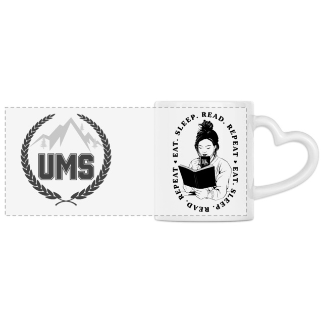 UMS Mug. Eat, sleep, read, repeat...<3 - Image