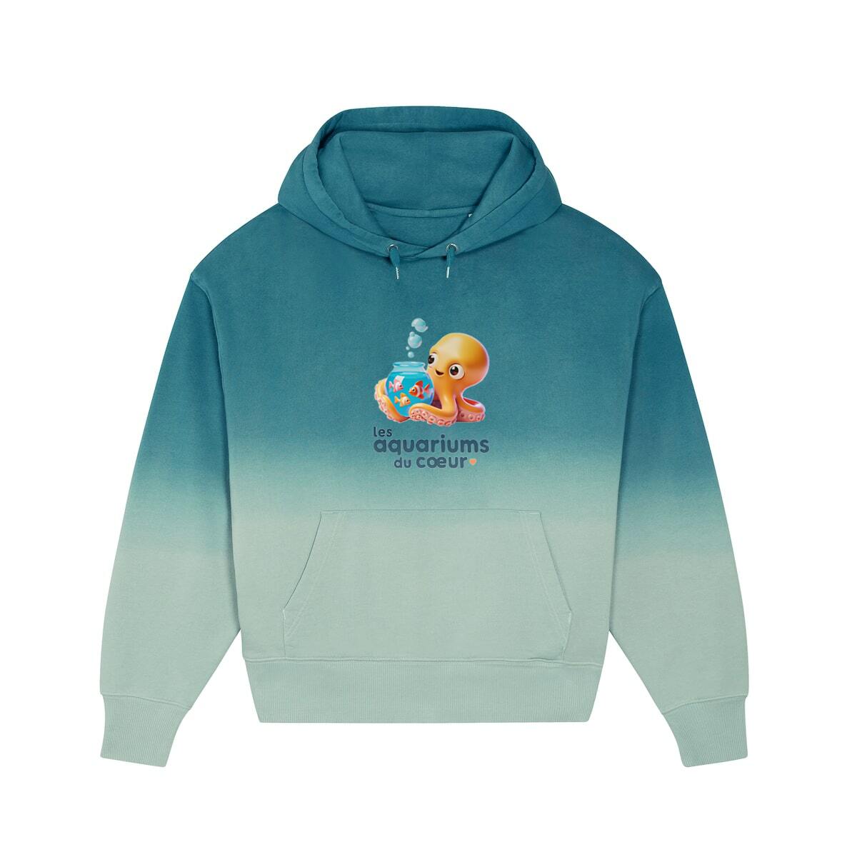 Sweat à Caupuche unisexe Dip Dye oversized