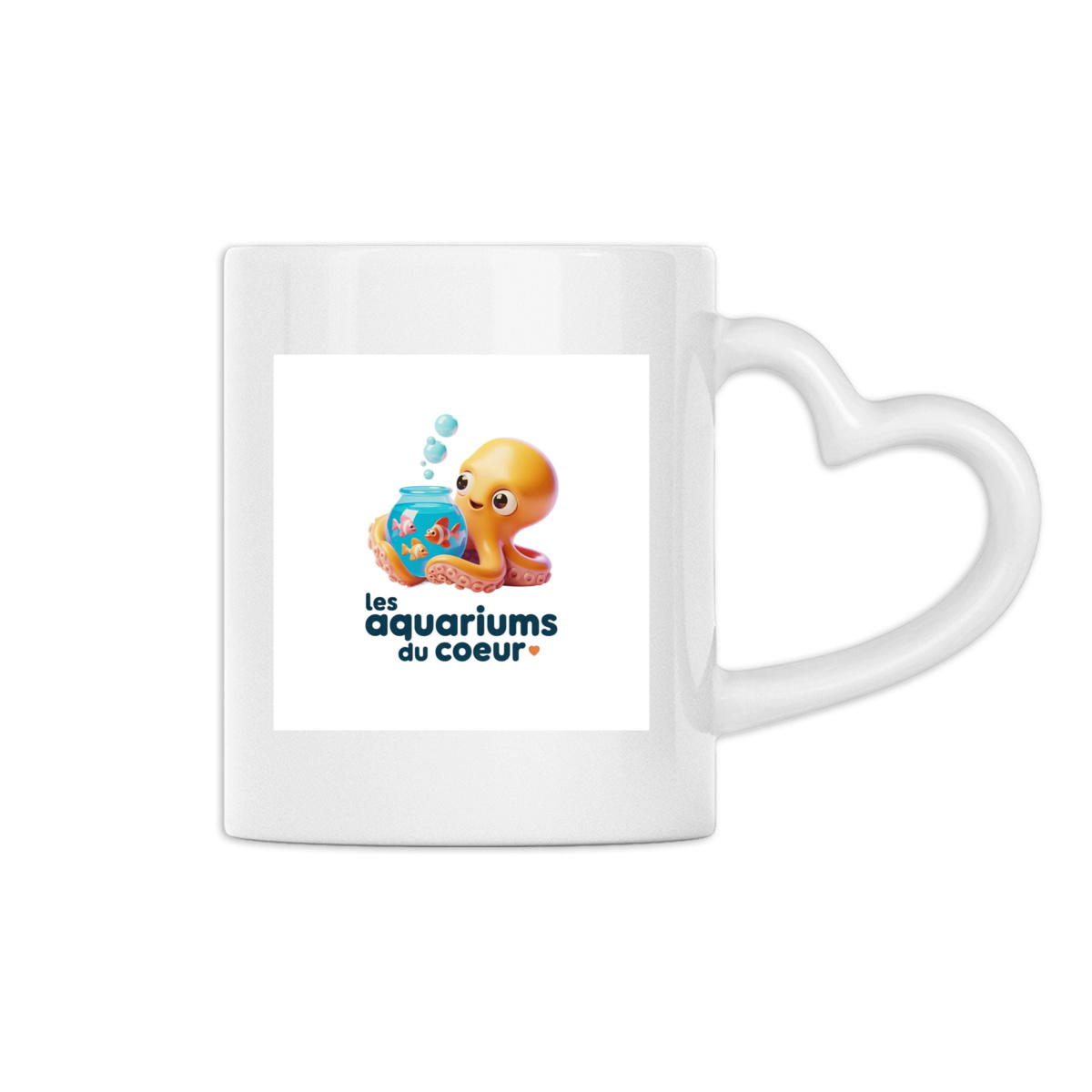 Mug à anse en forme de coeur pieuvre - Image
