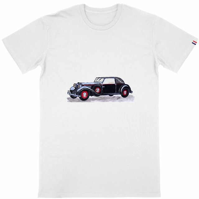 Image back T-shirt Homme Made in France « Voiture ancienne ». Voiture ancienne JFD. D39-N46