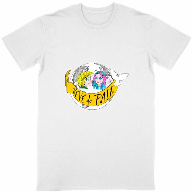 Image back T-shirt Unisexe Classique « Rêve de Paix ». Manga couleur Ados +banderole. DBAA-N8 