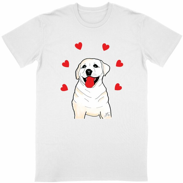 Image back T-shirt Unisexe Classique « SULTAN le labrador » Chien labrador avec cœurs. D5C-N8