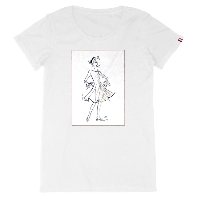Image back T-shirt Femme Made in France « Série French Touch Élégance ™ ».D2-N27-MIF-Encadré.