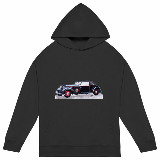 Image back Sweat à capuche Unisexe Oversized « Voiture ancienne ». Voiture ancienne JFD.D39-N10