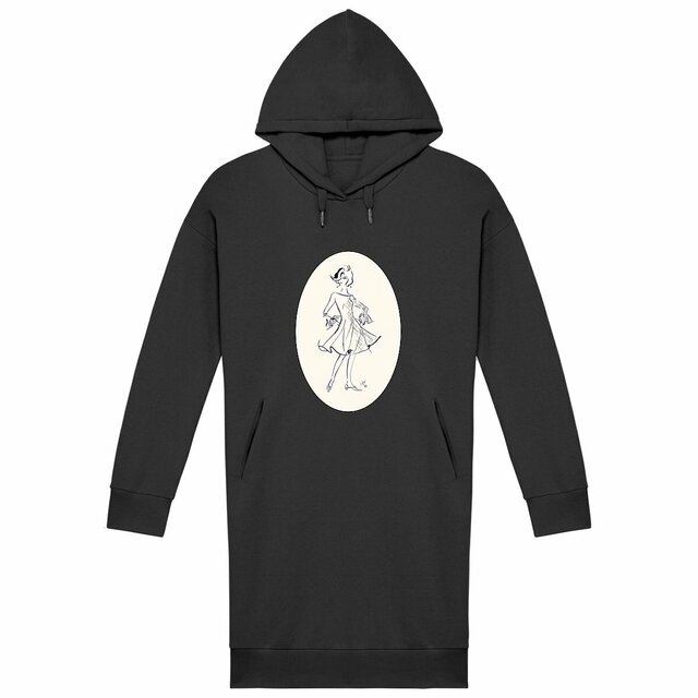 Image back Robe Sweat Femme « Série French Touch Élégance ™ ». D3-N10 Médaillon.