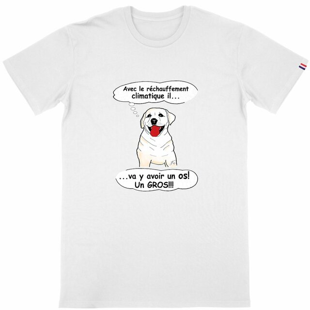 Image back T-shirt Homme Made in France « SULTAN le labrador ». Labrador humour – D38DS-N46