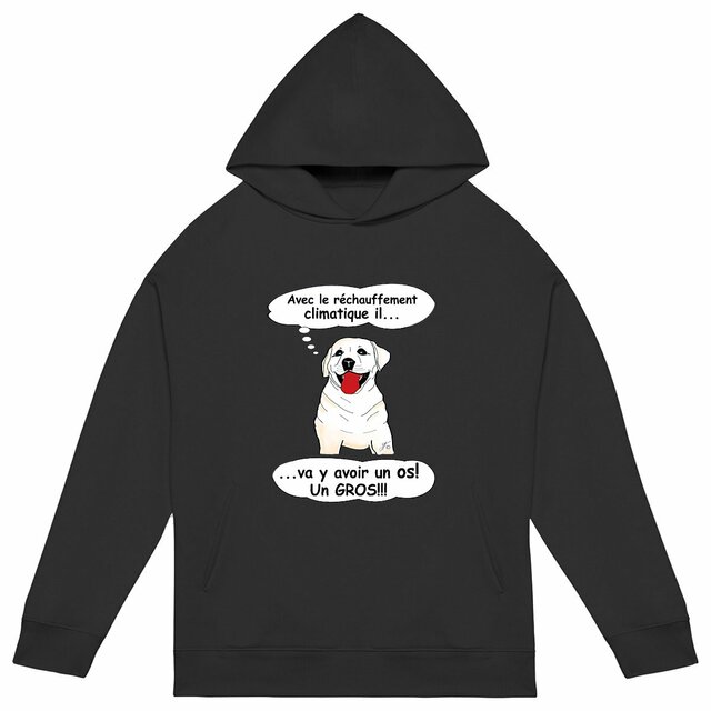 Image back Sweat à capuche Unisexe Oversized « SULTAN le labrador ». Labrador humour. D38S-N10 