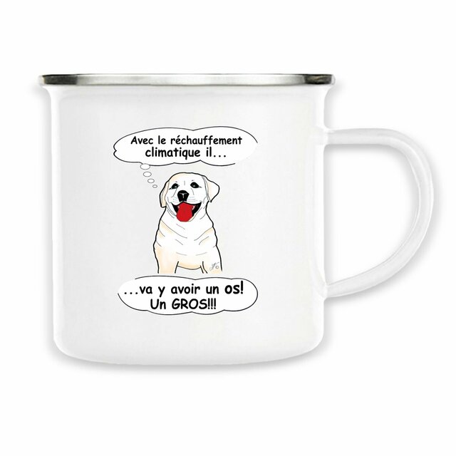 Image back Mug Métal « SULTAN le labrador ». Labrador texte humour. D38DS-N39