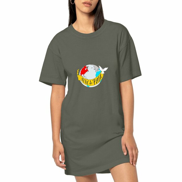 Image front Robe T-shirt Femme Vintage  « Rêve de Paix ». D52-N2
