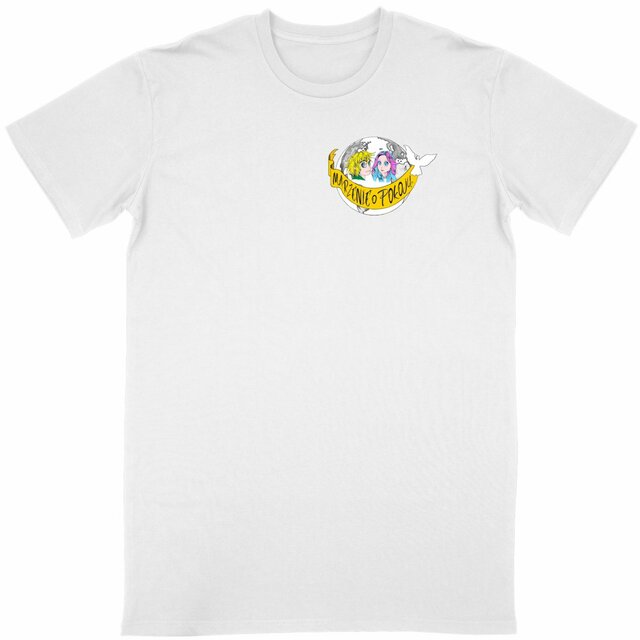 Image back T-shirt Unisexe Classique Manga PO « Rêve de Paix » avec ados + banderole en polonais . Format blason- DBA4S-N8 