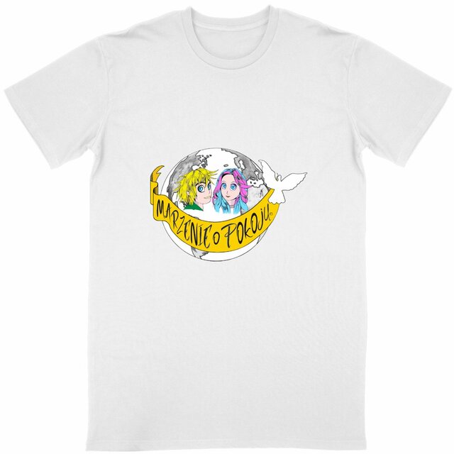 Image back T-shirt Unisexe Classique «Rêve de Paix» PO-Manga couleur en polonais. DBA4-N8
