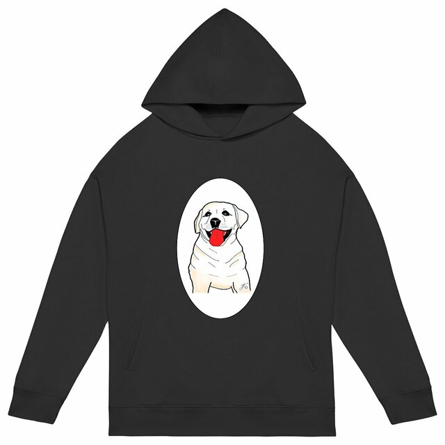 Image back Sweat à capuche Unisexe Oversized « SULTAN le labrador ».Labrador médaillon.D5B-N10 