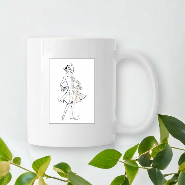 Image front Mug Céramique « Série French Touch Élégance ™ ». DB-N40.Encadré.  