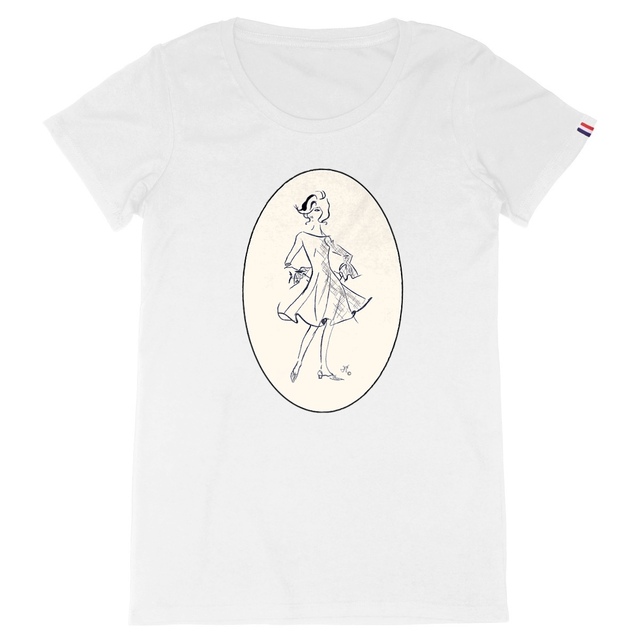 Image back T-shirt Femme Made in France « Série French Touch Élégance ™ ».D3-N27-MIF-Médaillon. 