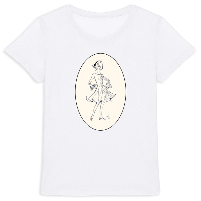 Image back T-shirt Femme « Série French Touch Élégance ™». D3-N1.Médaillon.    