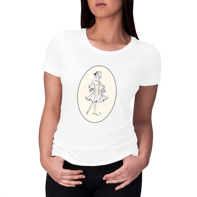 Image front T-shirt Femme « Série French Touch Élégance ™». D3-N1.Médaillon.    