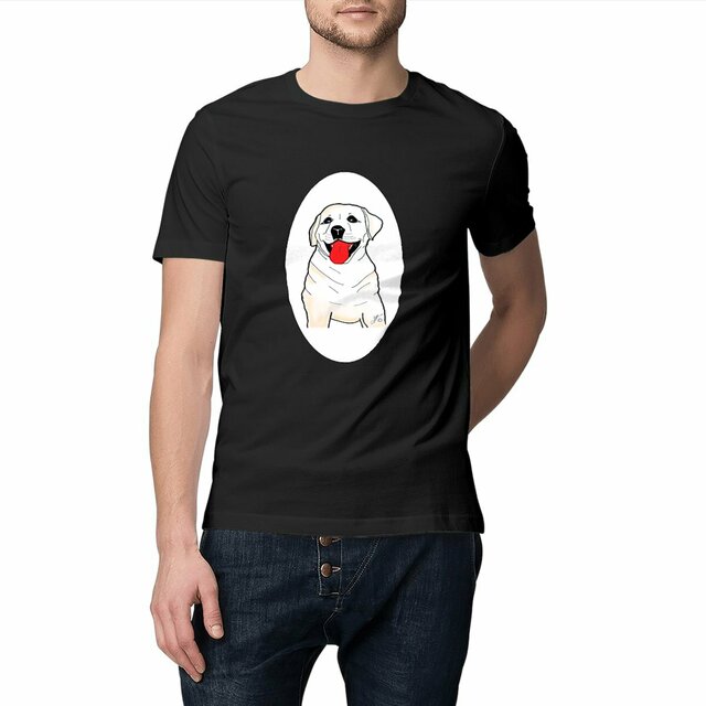 Image front T-shirt Unisexe Classique « SULTAN le labrador » Chien labrador. D5B-N8. Médaillon.