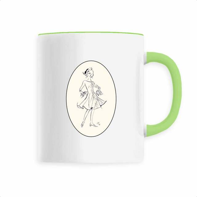 Image back Mug Céramique « Série French Touch Élégance ™ ». D3-N40. Médaillon.  