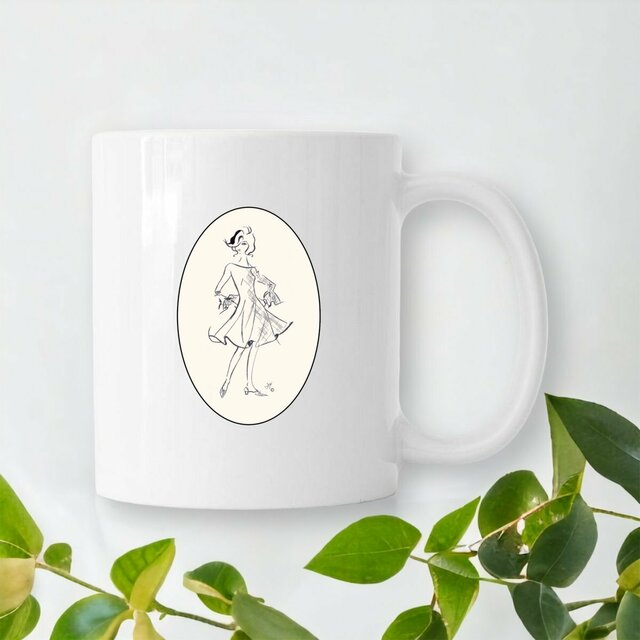 Image front Mug Céramique « Série French Touch Élégance ™ ». D3-N40. Médaillon.  