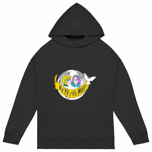 Image back Sweat à capuche Unisexe Oversized "Rêve de Paix» UK-Manga couleur en ukrainien.DBA5-N10