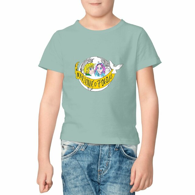 Image front T-shirt Enfant Épais « Rêve de Paix ». PO-Manga couleur en polonais. DBA4-N49