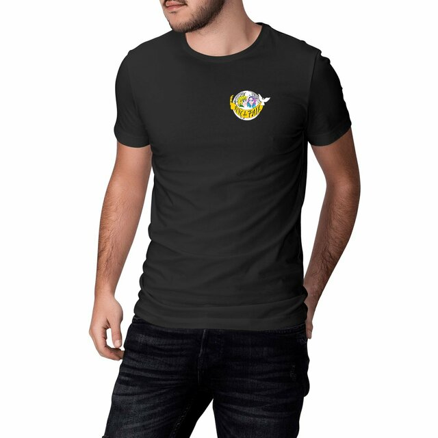 Image front T-shirt Unisexe Classique Manga couleur Rêve de Paix avec Ados et banderole-Blason . DBABS-N8 