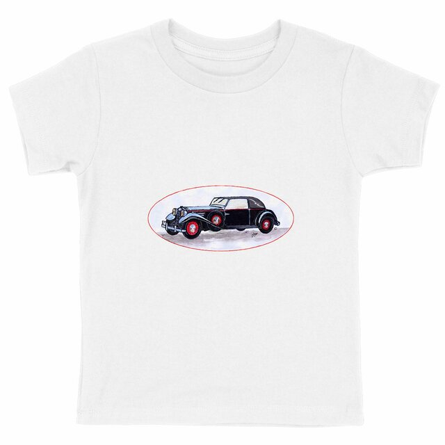Image back T-shirt Enfant Épais « Voiture ancienne ». Voiture ancienne médaillon JFD. D39M-N49