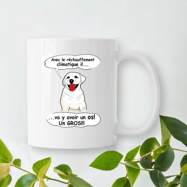 Image front Mug Céramique « SULTAN le labrador ». Labrador texte humour. D38DS-N40