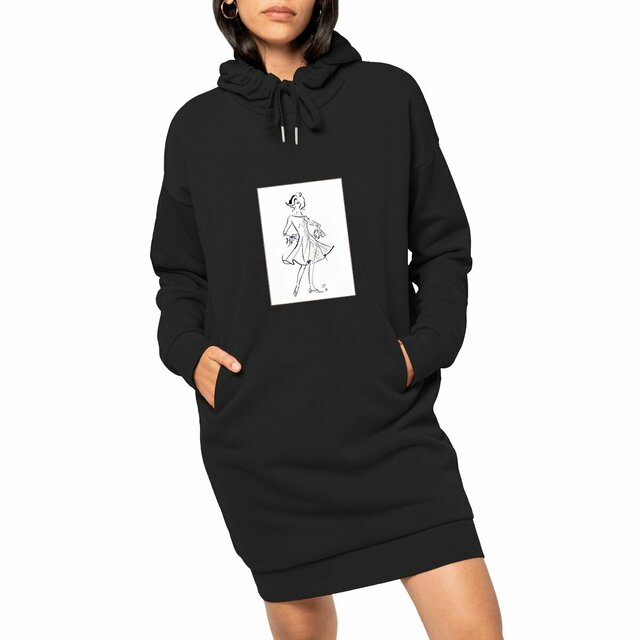 Image front Robe Sweat Femme « Série French Touch Élégance ™ ». D2- N10. Encadré.    