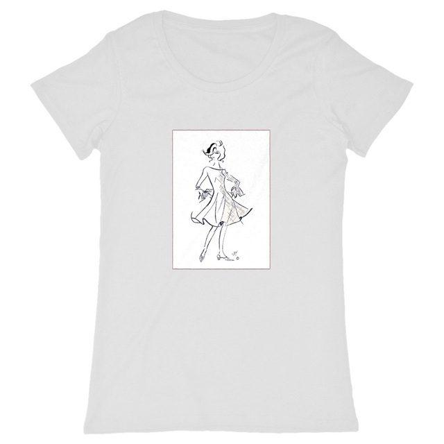 Image back T-shirt Femme Classique « Série French Touch Élégance ™ ». D2-N26. Encadré.